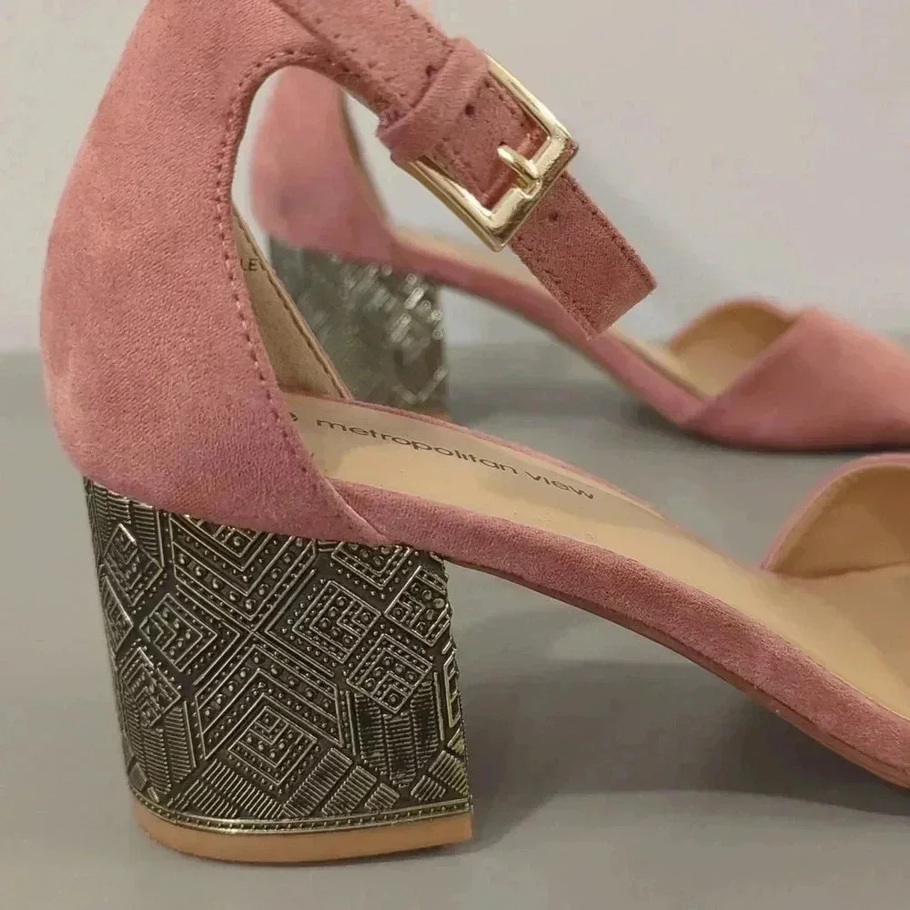 Pink Block Heel Sandals size 7.5 - Picture 2 of 9